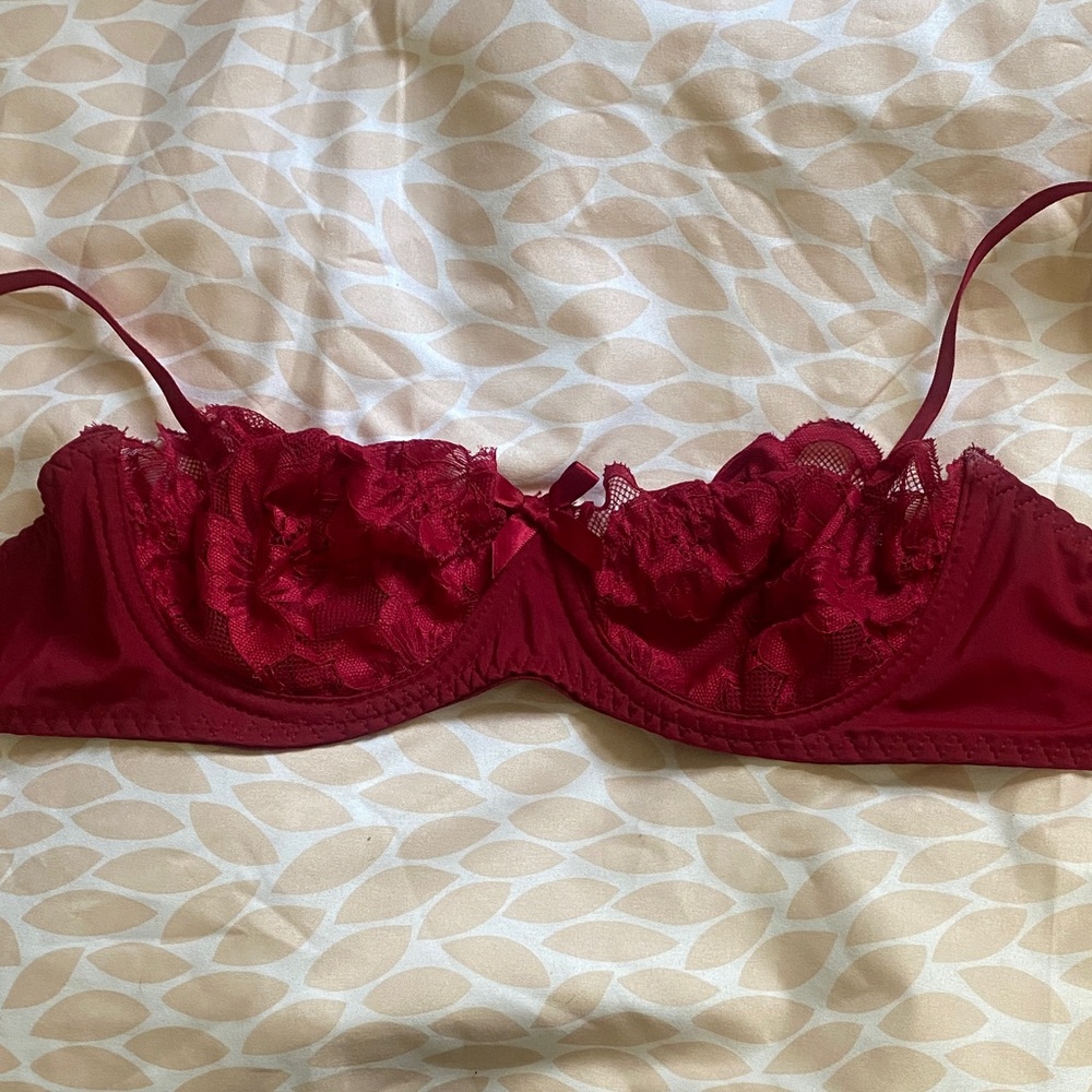 Elegant Red Lace Bra